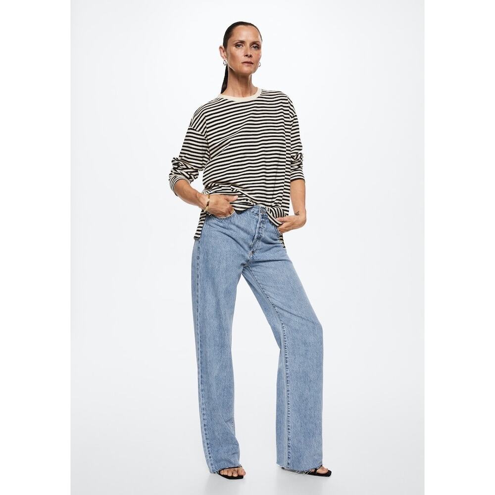 Mango Blue Straight Leg Jeans